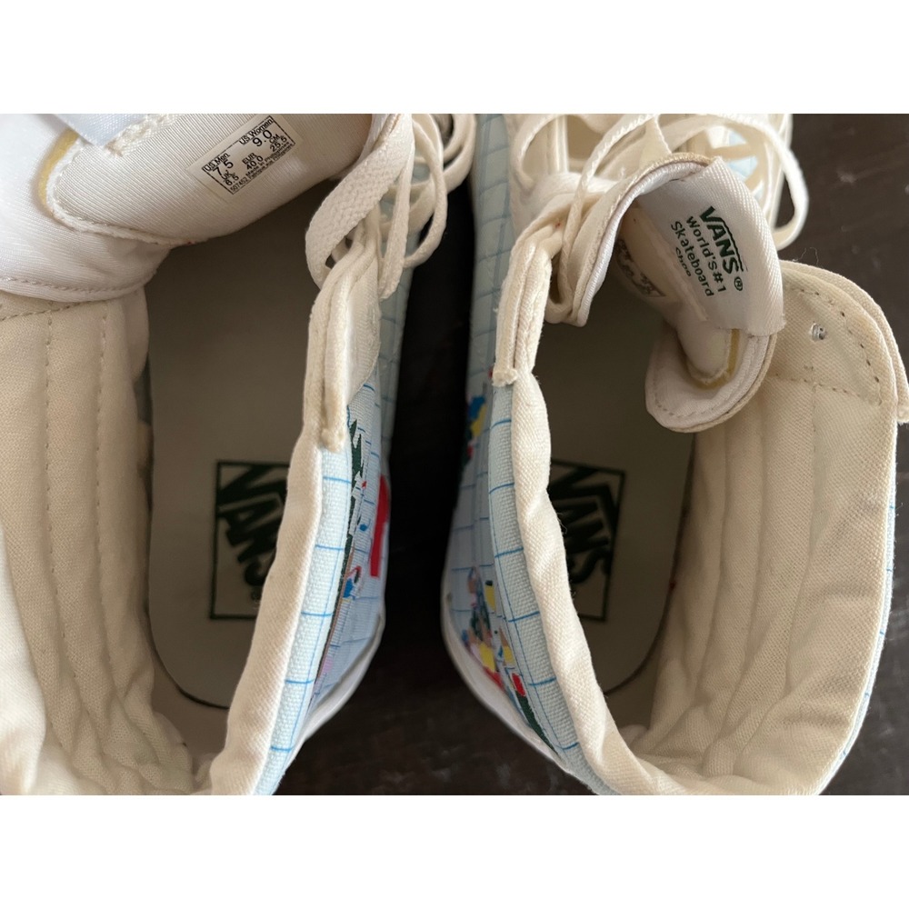 Vans Sk8-Hi Save Our Planet World Map White High Top Sneakers Womens 9 Mens 7.5 - Picture 10 of 10